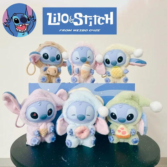 Disney Stitch Plush Vinyl Figure Cute Eating Series Soft Doll Collectible Toy Gift for Lilo and Stitch Fans Anime Lovers Fake